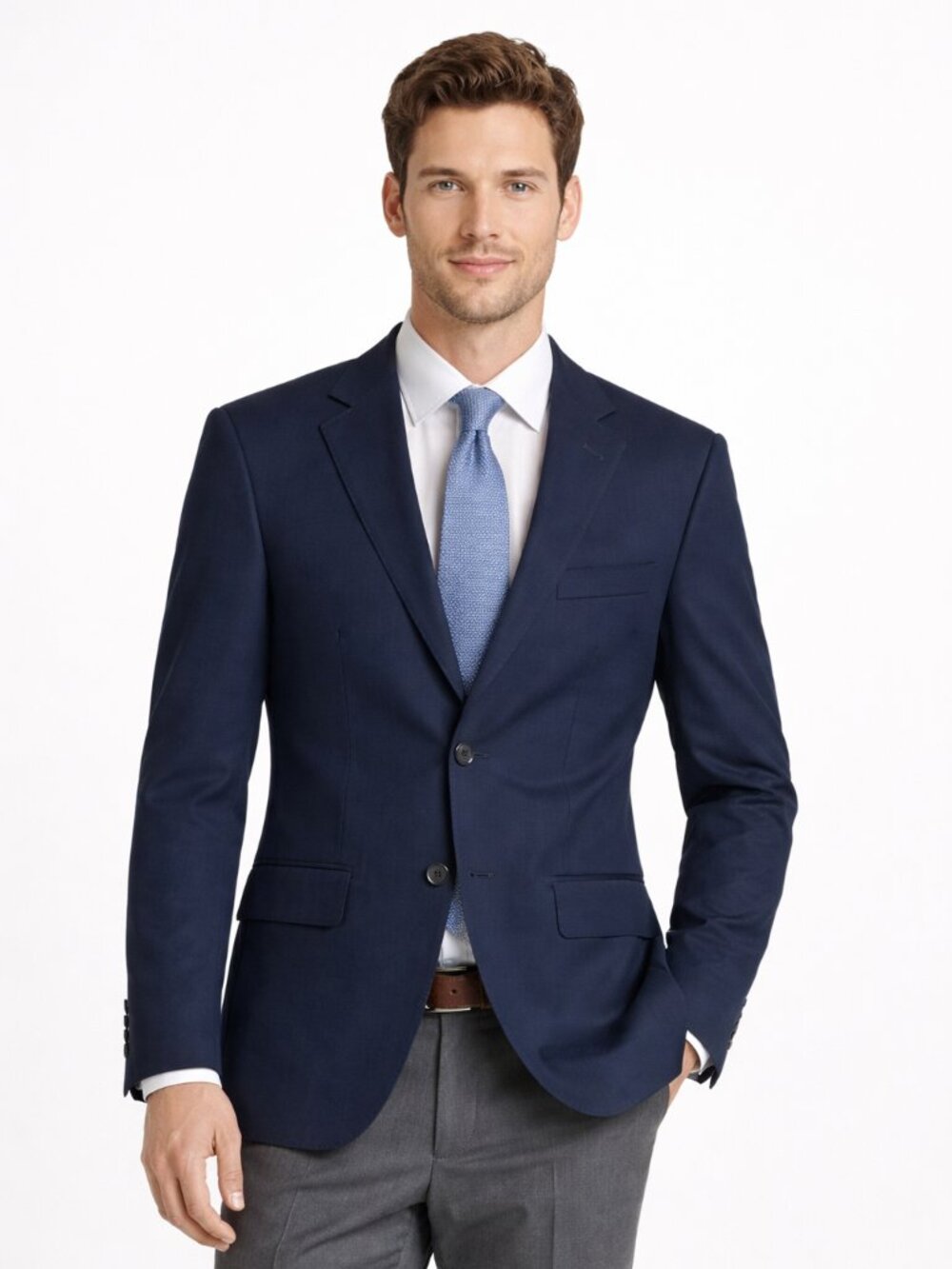 Joseph Abboud Mens Slim Fit Blue Notch Lapel Blazer Jacket Wool - Excellent
